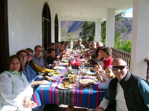Fundo El Chocho, almuerzo en la terraza